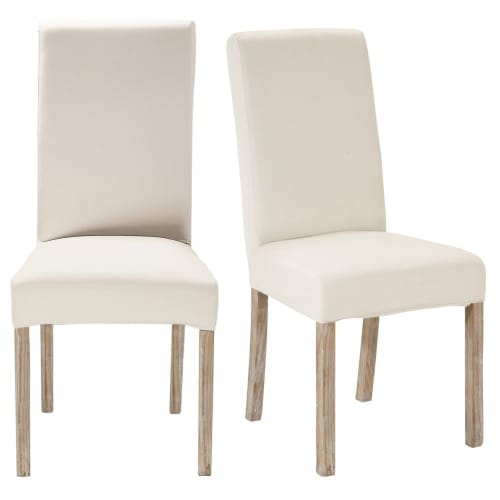 Maison Du Monde Sedie.Set Of 2 White Finish Pine Chairs For Slipcovers Margaux Maisons Du Monde