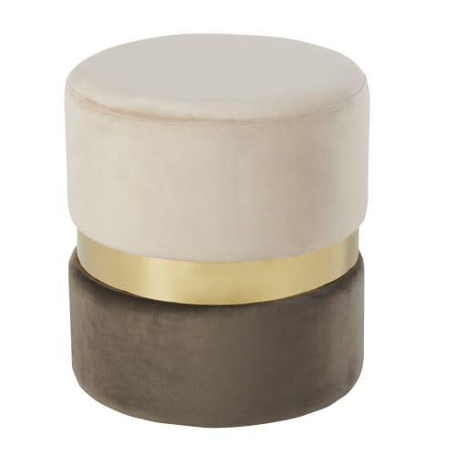 63 DGSD Tavolino ottomano Sgabello con Fibbia in Velluto Sgabello Imbottito per Il Soggiorno,Grey-63 38cm
