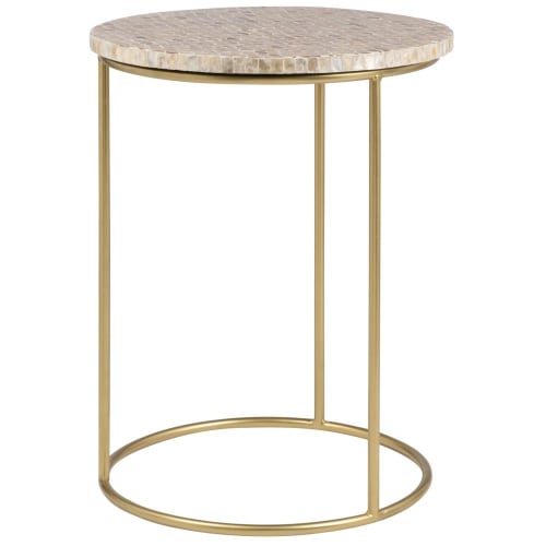 Side table in gold metal
