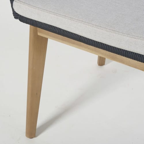 Silla de jardín de cuerda trenzada antracita y tela gris claro Costa