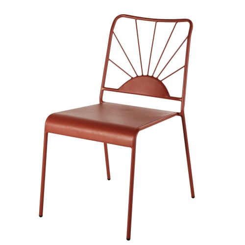 Silla de jardín de metal terracota mate | Maisons du Monde Silla de jardín de metal terracota mate | Maisons du Monde