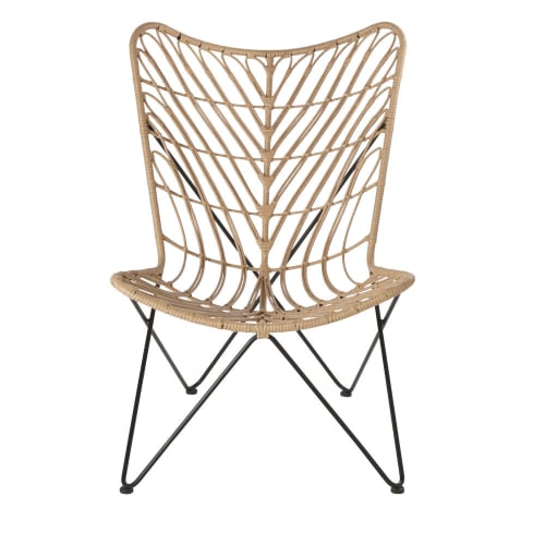 Silla mariposa de jardín realizado en resina de imitación a mimbre y