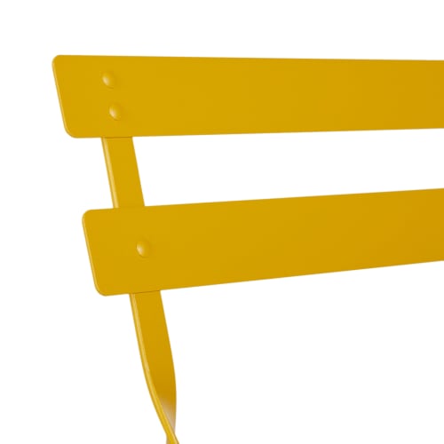 Sillas de comedor de exterior plegables de metal amarillo (x2