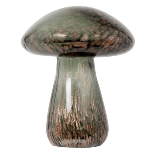 Silver glass mushroom ornament H15cm