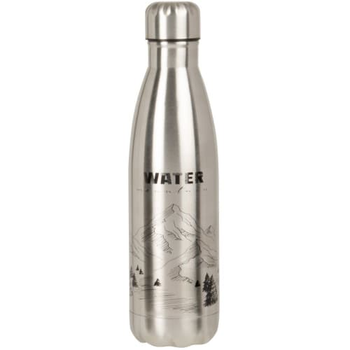 Silver stainless steel insulated bottle 0.5L