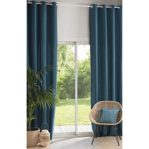 Soft furnishings and rugs Curtains & net curtains | Single Peacock Blue Eyelet Curtain 140x300 - VC47571