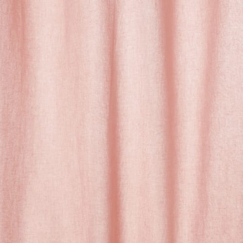 Single Pink Cotton Tie Top Net Curtain with Pom Poms 105x250 TROPICOOL ...