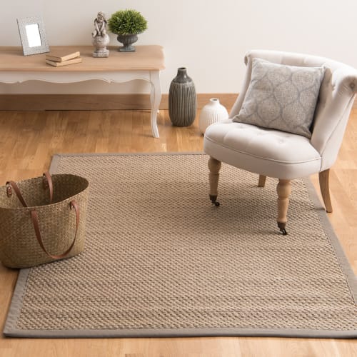 Sisal Woven Rug In Beige 140 X 200cm