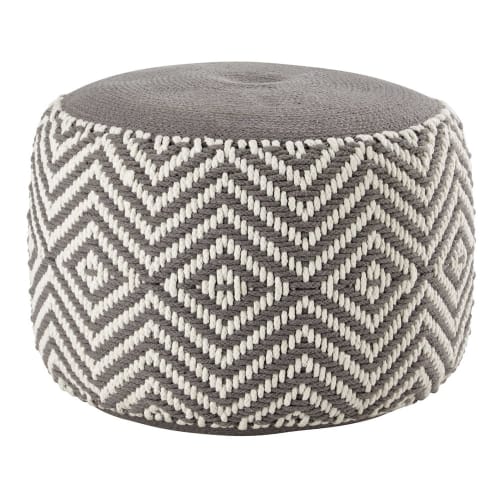 Sofas und sessel Sitzsäcke | Sitzpuff aus Baumwolle, grau-weiß - LS45213