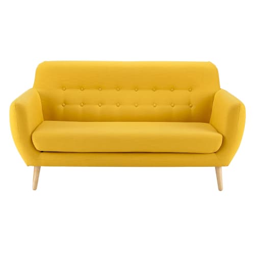 Skandinavischer Sofa 2/3-Sitzer, gelb