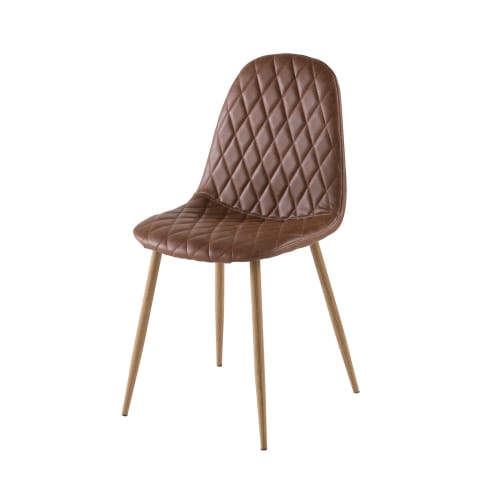 Business Stühle und Hocker | Skandinavischer Stuhl, kamelfarbener gesteppter Bezug - IS49768