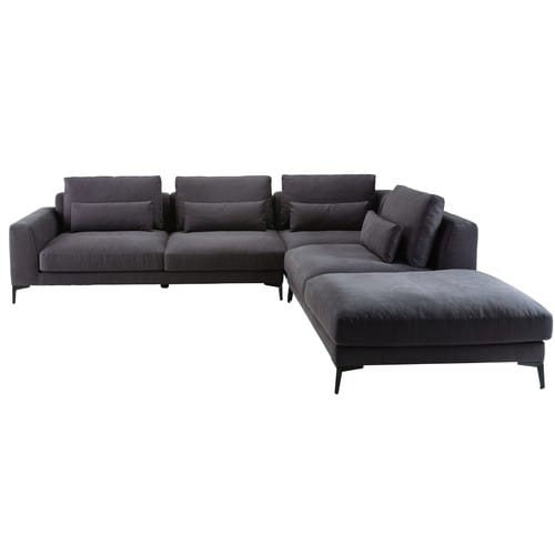 Slate Grey 6 Seater Cotton And Linen Right Hand Corner Sofa