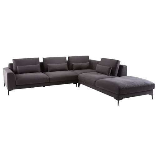 Slate Grey 6 Seater Cotton And Linen Right Hand Corner Sofa