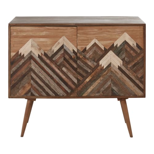 Furniture Sideboards | Slatted Solid Mango Wood 2-Door Sideboard - XM88550