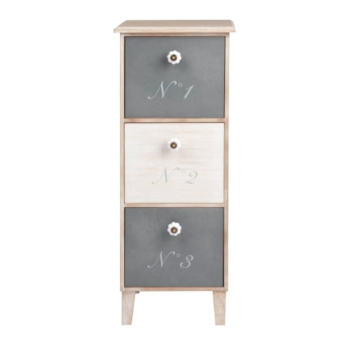 Small 3 Drawer Three Tone Storage Unit Adrien Maisons Du Monde