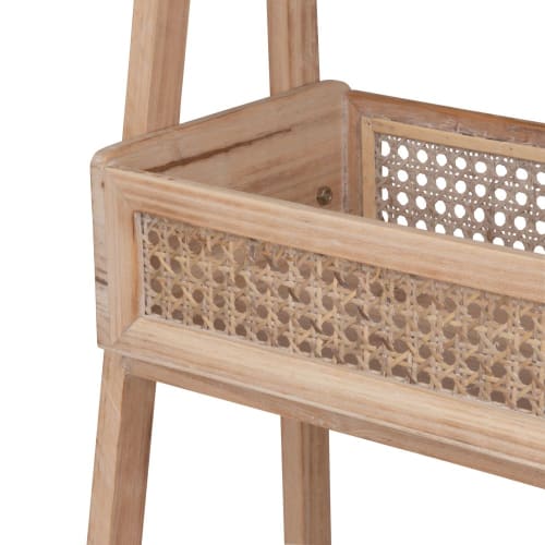 Small Fir Storage Unit With 3 Rattan Wicker Drawers Maisons Du Monde