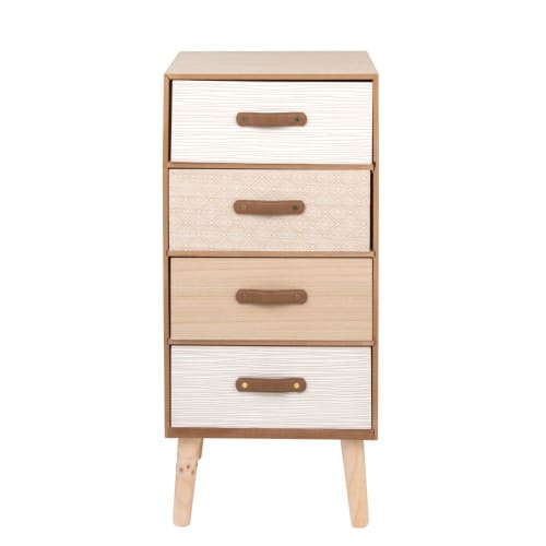 Small Patterned 4 Drawer Storage Unit Craft Maisons Du Monde