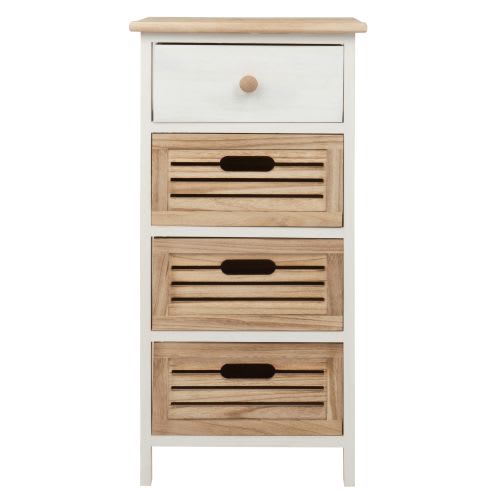 Small Paulownia 4-drawer Storage Unit | Maisons du Monde