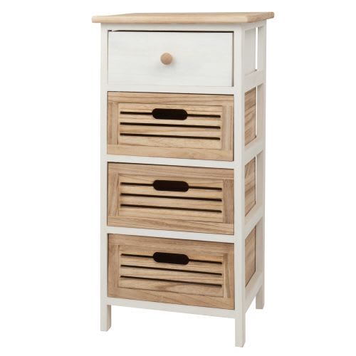 Small Paulownia 4drawer Storage Unit Maisons du Monde