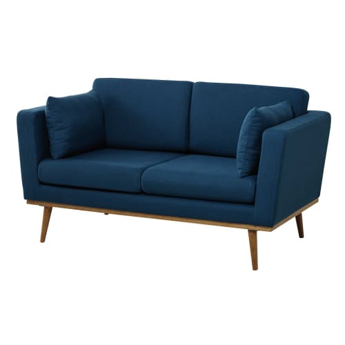Sofas und sessel Gerade Sofas | Sofa 2-sitzig aus Stoff, petrolblau - BV30855