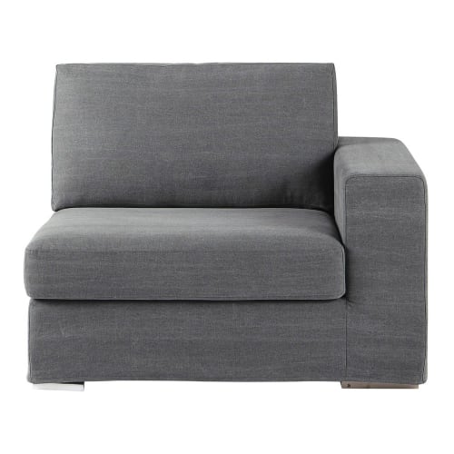 Sofas und sessel Modulsofa und Sofa Eckelemente | Sofa-Armlehne rechts aus Baumwolle, grau - BU55616