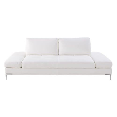 Sofá blanco de 3-4 plazas de tela engomada