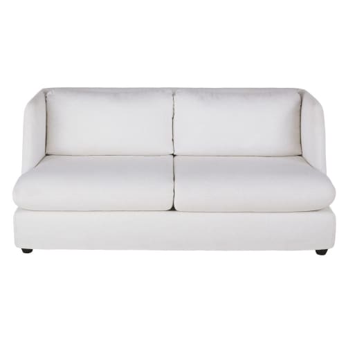 Sofá-cama 2/3 lugares em algodão felpudo branco, colchão 14 cm Basile |  Maisons du Monde