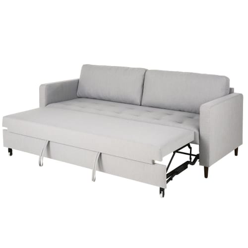 Sofá cama de 3/4 plazas gris moteado Olivia | Maisons du Monde