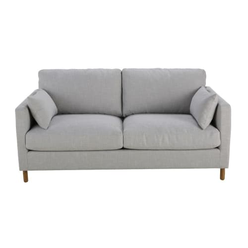 Sofá cama de 3 plazas gris claro con colchón de 10 cm Julian | Maisons du  Monde