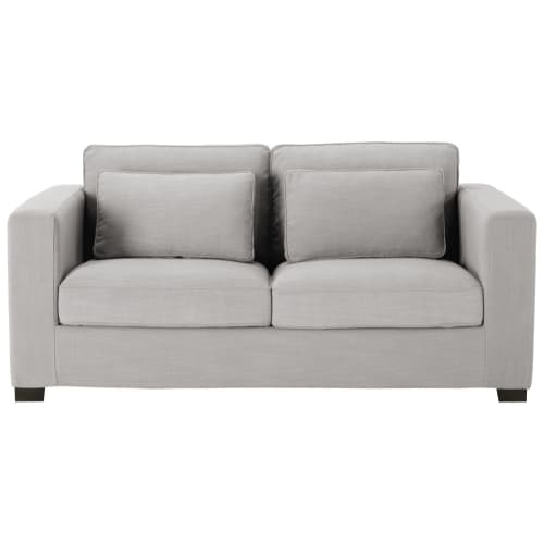 Sofá cama de 3 plazas gris claro con colchón de 12 cm Milano | Maisons du  Monde