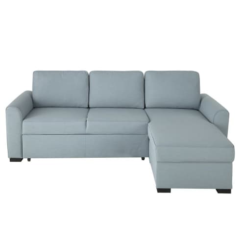 Sofá cama esquinero de 3/4 plazas azul grisáceo