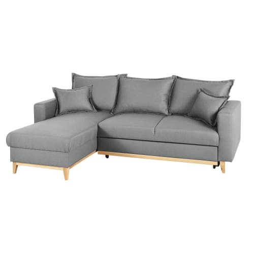 Sofá cama esquinero de 4/5 plazas gris claro Duke | Maisons du Monde