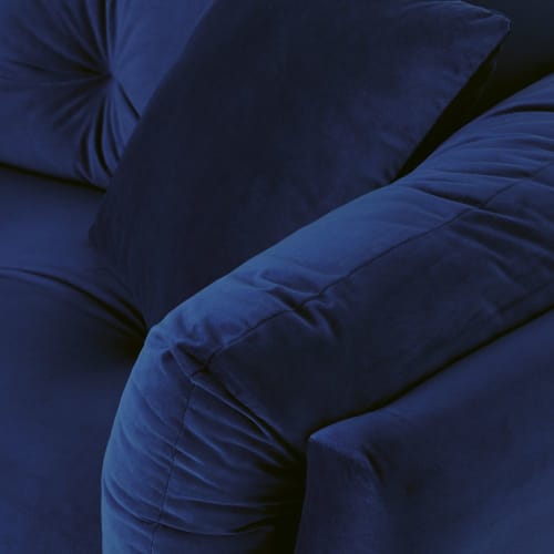 Sofá de 2/3 plazas de terciopelo azul oscuro Dot | Maisons du Monde