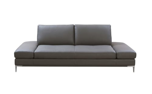 Sofá de 4 plazas de tela engomada gris antracita