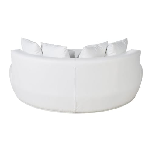 Sofá redondo de jardín de 2 plazas de textil engomado blanco Callisto Maisons du Monde