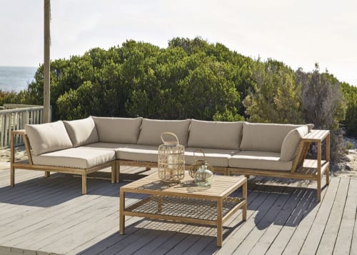 Outdoor collection Outdoor coffee tables | Solid Acacia and Resin Wicker Garden Coffee Table - YB27357