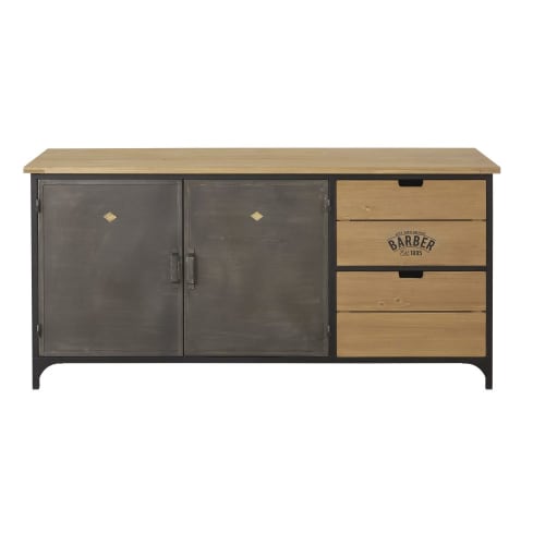 Shabby Chic Credenze Maison Du Monde.Solid Fir And Metal 2 Door 2 Drawer Sideboard Harvey Maisons Du Monde