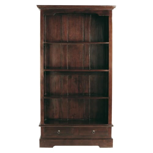 Solid Mahogany 2Drawer Bookcase Cubana Maisons du Monde
