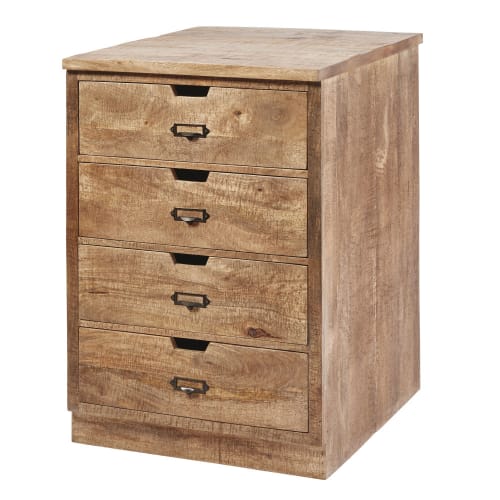 Solid Mango Wood 4 Drawer Kitchen Base Unit Melchior Maisons Du