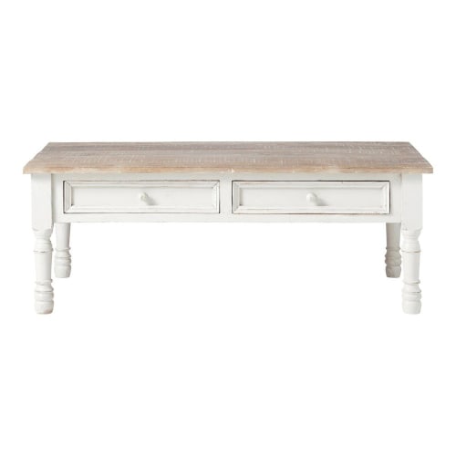 Business Coffee tables and console tables | Solid mango wood coffee table in whitewash - XI93774