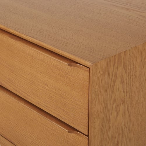 Solid Oak 4 Drawer Vintage Sideboard Portobello Maisons Du Monde