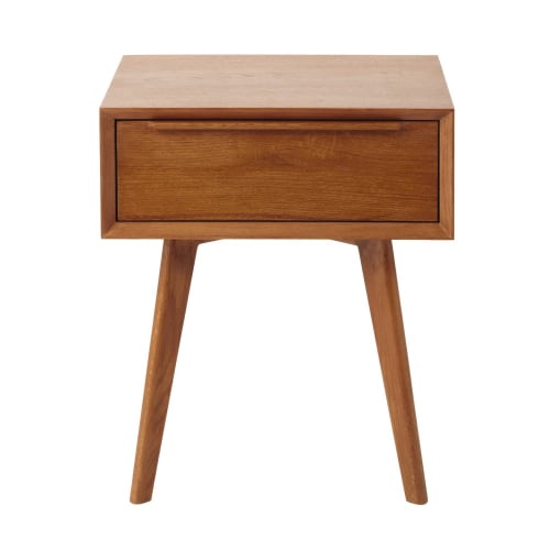 Solid Oak Vintage 1-Drawer Bedside Table | Maisons du Monde