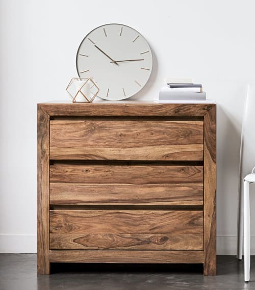 Solid Sheesham Wood 3 Drawer Chest Stockholm Maisons Du Monde