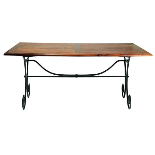 Solid Sheesham Wood And Wrought Iron Dining Table W 180cm Maisons Du Monde Solid Sheesham Wood And Wrought Iron Dining Table W 180cm Maisons Du Monde