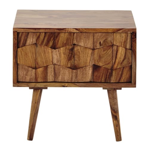 Comodini Maison Du Monde.Solid Sheesham Wood Bedside Table With Drawer W 45cm Quadra Maisons Du Monde