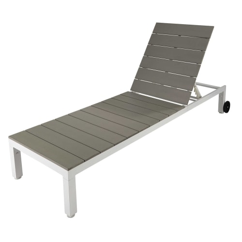 Sonnenliege auf Rollen aus Aluminium und Verbundwerkstoff Escale