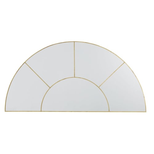 Specchio a mezzaluna in metallo dorato 100x50 cm
