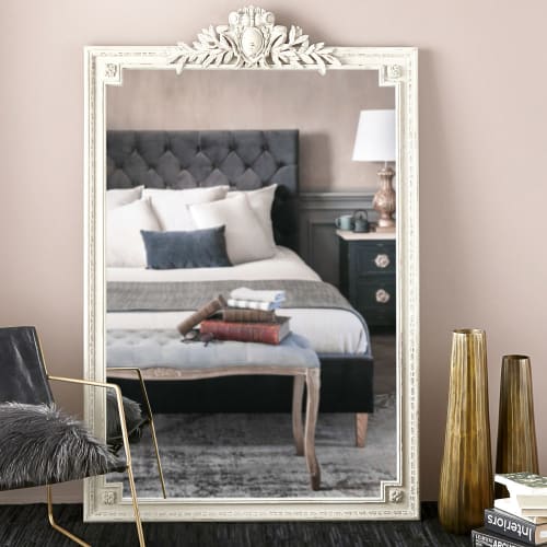 Specchio con modanature grigie, 120x185