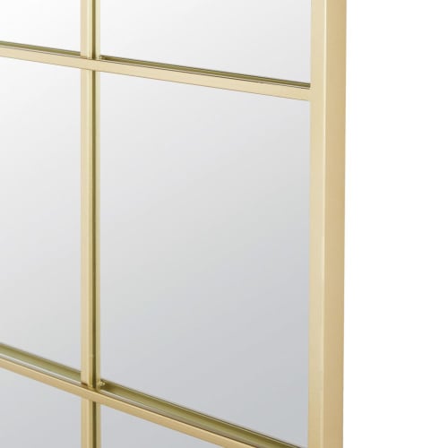 Decorazione da parete specchio in metallo dorata, 90x120 Goldfinger