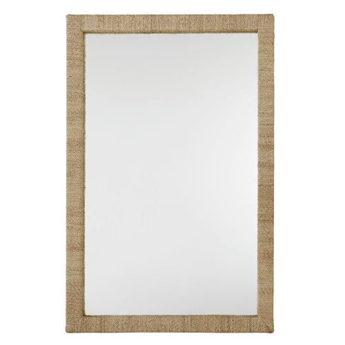 Dekoration Wandspiegel und Barock Spiegel | Spiegel aus beiger Kordel, 86x130cm - GF50891